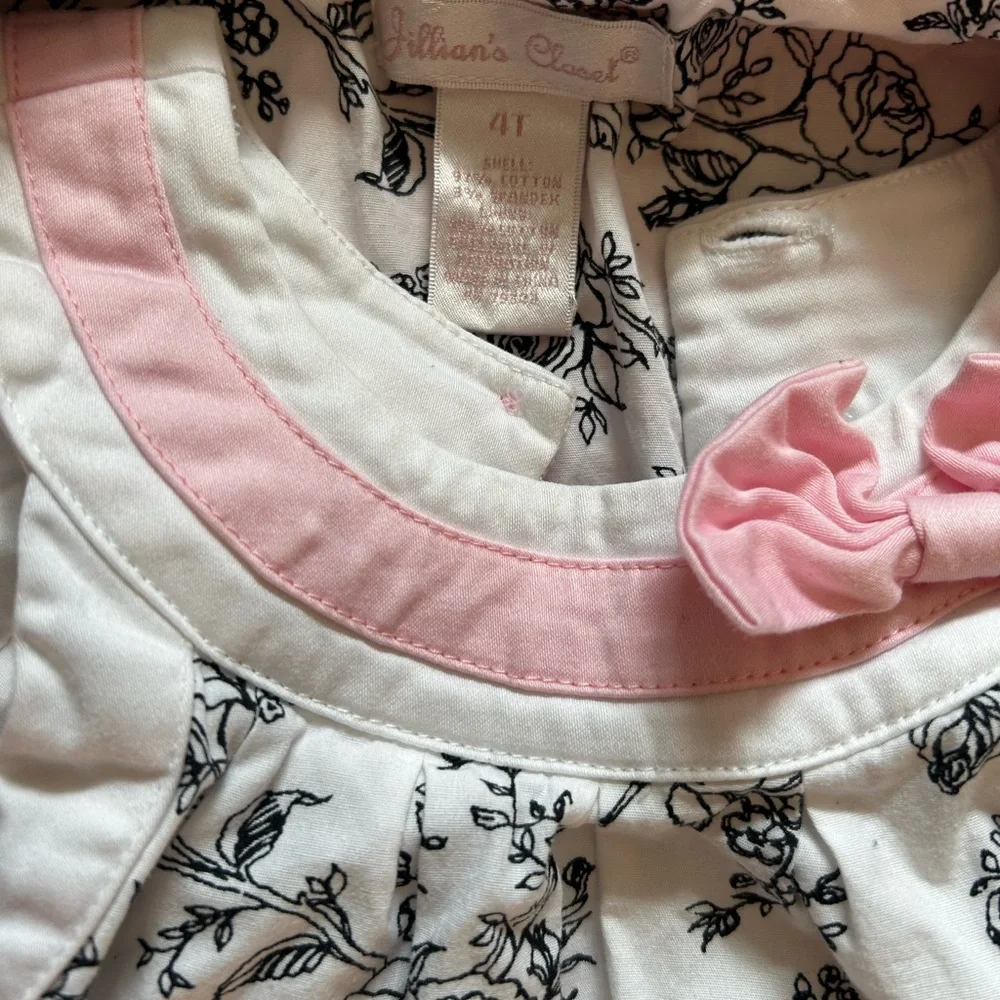 Jillian’s Closet retro pink and white dress with marching coat, for girls 4T